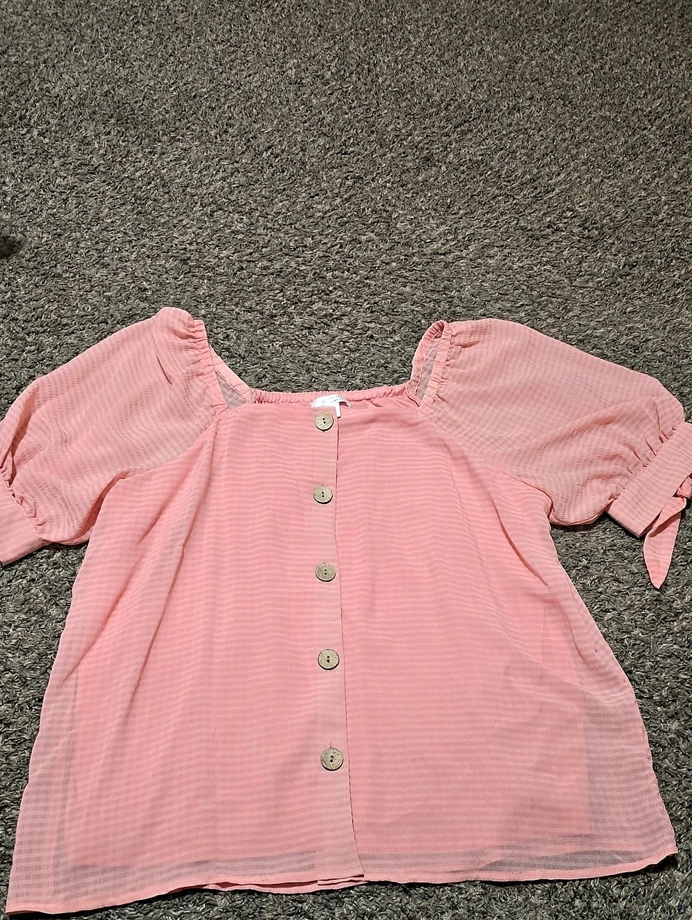 LC Lauren Conrad Short Sleeve Blouse in Pink Size Large Like New